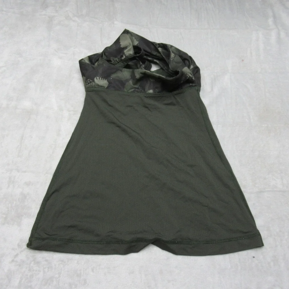 Lululemon Top Womens 4 Green Butterfly Print‎ Racerback Padded Wrap It Up Tank